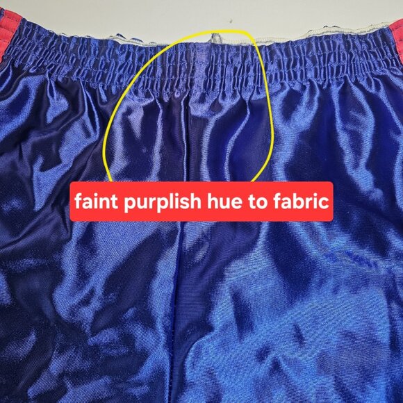 80s Mens Blue Satin Shiny Athletic Shorts 3 In Inseam Sz M/L Made USA Retro - Picture 5 of 9